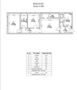 Apartament 3 camere,  etajul 2, bloc anvelopat,  Piata doina - imagine 10