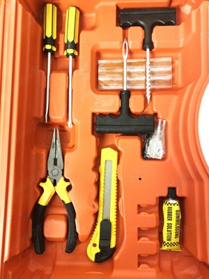 Trusa auto reparatii cauciuc + Compresor 12V, completa - imagine 3