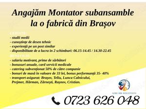 Angajăm Montator subansamble 