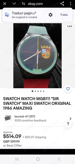 Ceas vintage swatch  ,rar de perete  - imagine 5