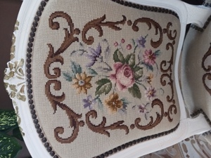 Set scaune cu tapiterie goblen manuala  - imagine 3