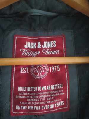 Jacheta originala JACK&JONES vintage denim, marime M-L, cu multe buzunare - imagine 3
