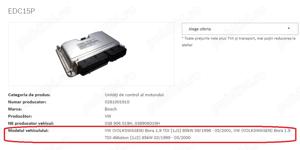 Calculator VW BORA 038906019H 0281001910 - imagine 3