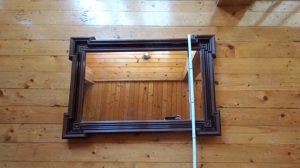 Oglindă de perete veche, cu ramă lemn 92 60 cm - imagine 2