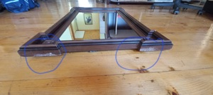 Oglindă de perete veche, cu ramă lemn 92 60 cm - imagine 4