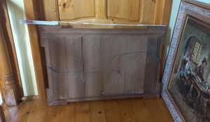 Oglindă de perete veche, cu ramă lemn 92 60 cm - imagine 5