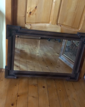 Oglindă de perete veche, cu ramă lemn 92 60 cm - imagine 3