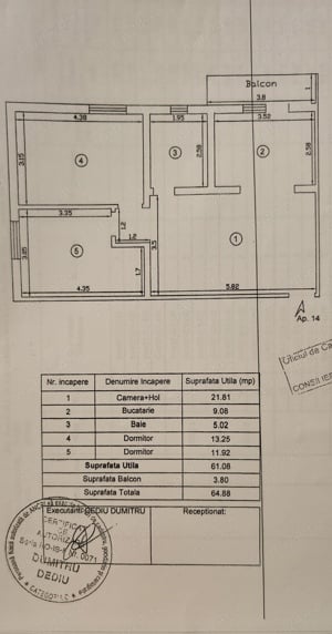 Apartament 3 camere cu loc de parcare