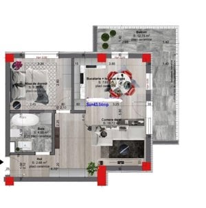 Apartament semidecomandat, parcare inclusa in pret, CF disponibil