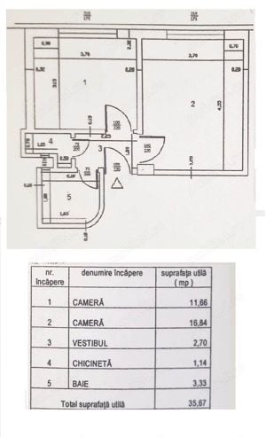 Ultracentral universitate strada Batiștei etaj 6 garsonieră 36 mp - imagine 2