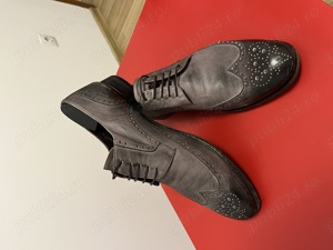 Pantofi piele class LondonTailors Original 9(43) gri degrade imprimati