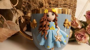 Cadou  pentru fetite, sotie iubita cana papusa