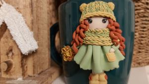 Cadou pentru fetite, sotie iubita cana papusa