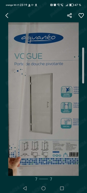 Panouri,uși de sticla, și cabine dus din sticla sigilate Franța cu sticla tratate M3 anticalcar noi