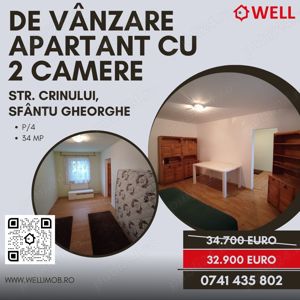 De vânzare  apartament cu 2 camere în Sfântu Gheorghe, pe strada Crinului!