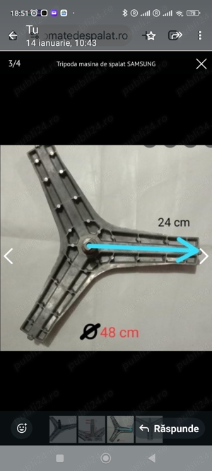 Tripoda tambur masina spălat rufe Samsung 7kg WF710Y4BKWQ - imagine 3
