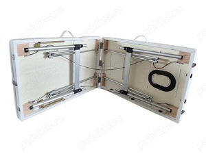 Masa de masaj, cadru aluminiu, 3 sectiuni, Alb - imagine 5