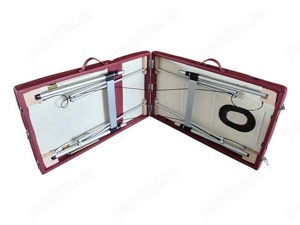 Masa de masaj, cadru aluminiu, 3 sectiuni, Rosu - imagine 5