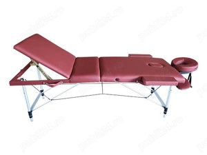 Masa de masaj, cadru aluminiu, 3 sectiuni, Rosu - imagine 4