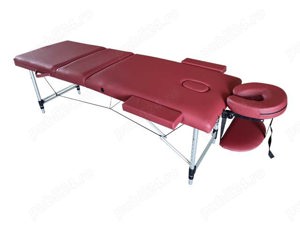 Masa de masaj, cadru aluminiu, 3 sectiuni, Rosu - imagine 3