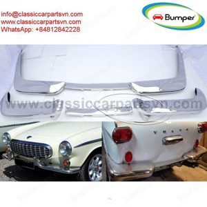 Volvo P1800 Jensen Cow Horn (1961-1963) bumpers by stainless steel new - imagine 3