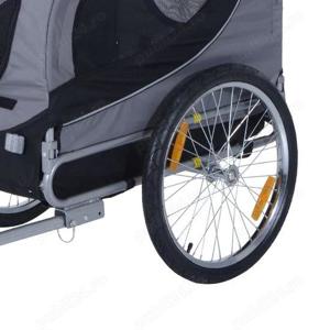 Remorca de bicicleta pentru transportat animale, marca PawHut, gri - imagine 2