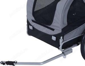 Remorca de bicicleta pentru transportat animale, marca PawHut, gri - imagine 3