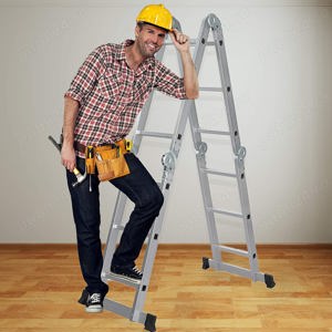  Scara multifunctionala, aluminiu, 4x3 trepte, 3,7 m, FSFA-003