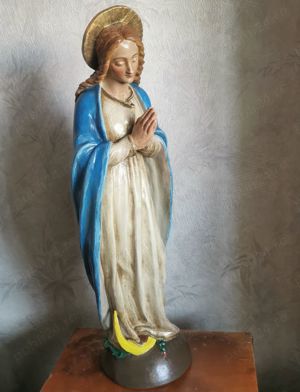 veche statueta catolica Fecioara Maria icoana statuie vintage - imagine 2