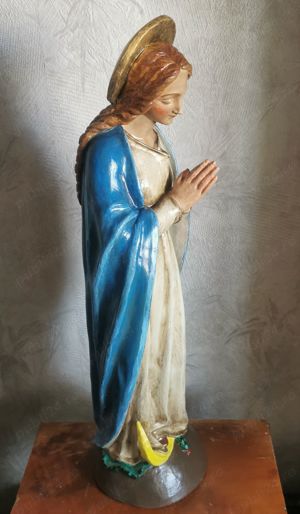 veche statueta catolica Fecioara Maria icoana statuie vintage - imagine 4