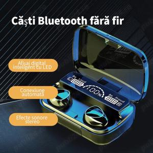 -Casti Wireless, sunet 3D stereo, lumini LED gaming SPORT-NOU- - imagine 2