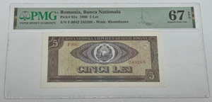 bancnota romaneasca - 5 lei 1966 gradata PMG67