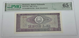 bancnota romaneasca de colectie - 10 lei 1966 gradata PMG EPQ65
