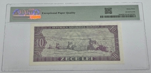 bancnota romaneasca de colectie - 10 lei 1966 gradata PMG EPQ65 - imagine 2