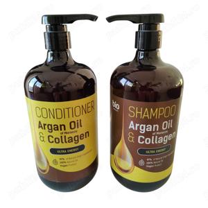 Sampon si balsam tratament par, vegan, BIO NATURELL, ulei de argan din Maroc si colagen, 946 ml