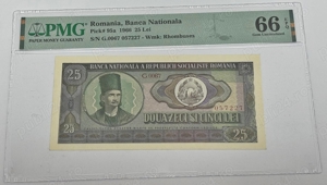 bancnota romaneasca de colectie - 25 lei 1966 gradata PMG EPQ66