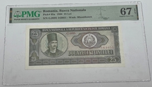 bancnota romaneasca de colectie - 25 lei 1966 gradata PMG EPQ67