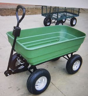 Carucior de gradina si curte, cuva basculanta, 125 l, verde, GC-018B