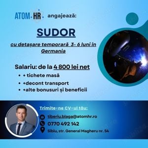 Atom HR angajează Sudori cu detașare temporară în Germania.