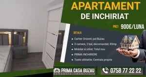 Apartament cu 3 camere in cartierul Orizont   mobilat si utilat   totul nou   prima inchiriere  900e