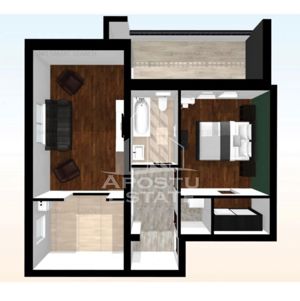 Apartament 2 camere,incalzire in pardoseala,aer conditionat. - imagine 3