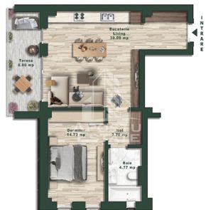 Apartament cu 2 camere, bloc nou, etaj intermediar, zona Torontalului