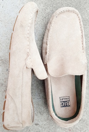 Pantofi de vara Big Valley marinea 43, loafers crem, din piele intoarsa groasa, interior din piele - imagine 2