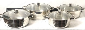 Set cratite inox 4 buc. cu capace.
