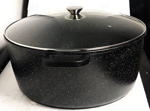 Oala cu capac sticla 24L, marmura antiaderenta. - imagine 3