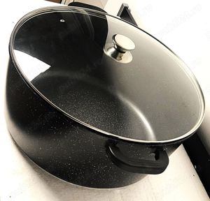 Oala cu capac sticla 24L, marmura antiaderenta. - imagine 4