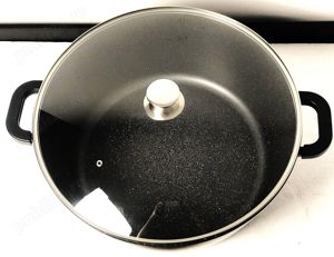 Oala cu capac sticla 24L, marmura antiaderenta. - imagine 2