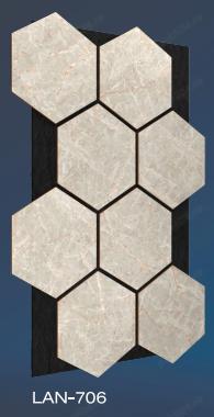 Panou acustic hexagon  MDF  - LAN 607 - 87,2 X 57,9 X 1 cm - imagine 4