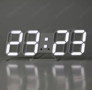 Ceasul digital cu termomentru si afisaj mare cu lumina LED alb rece,Nou! - imagine 5