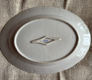 Platou mare oval din porțelan Meissen pink flowers - imagine 4